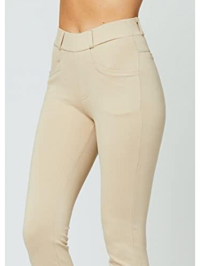 Women's Stretch Dress Pants - Wear to Work - Ponte Treggings 