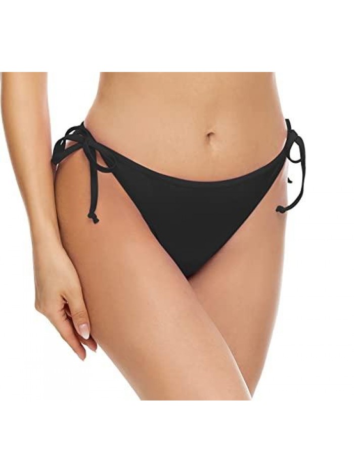 Women's Cheeky Brazilian Bikini Bottoms Tie Side Swim Bottom 