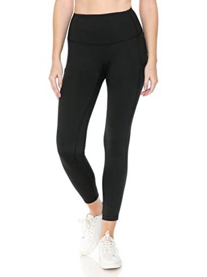 High Waisted Reflective Yoga Pants with Pockets: Full, Capri, 7/8 Length 