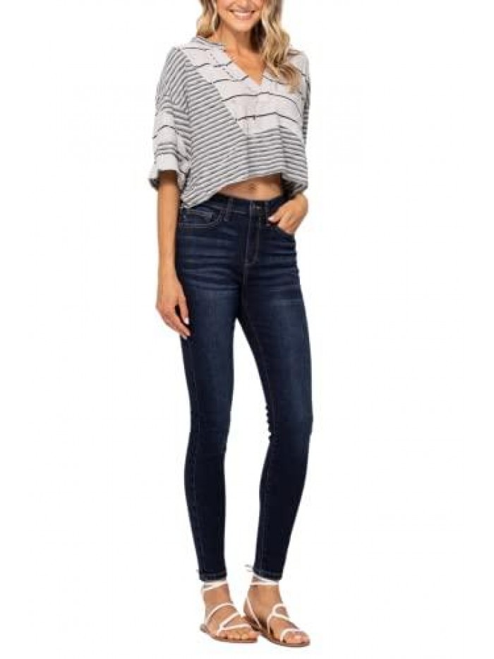 Blue High Waist Non Distressed Skinny Jeans 