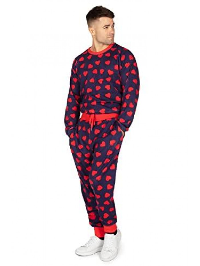 Elves Cozy Cotton Valentines Day Pajama Sets for Adults 