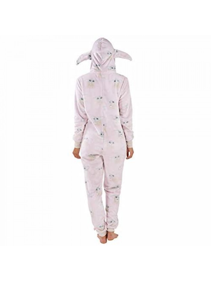 Munki Ladies' Plush One-Piece Hooded Pajama 