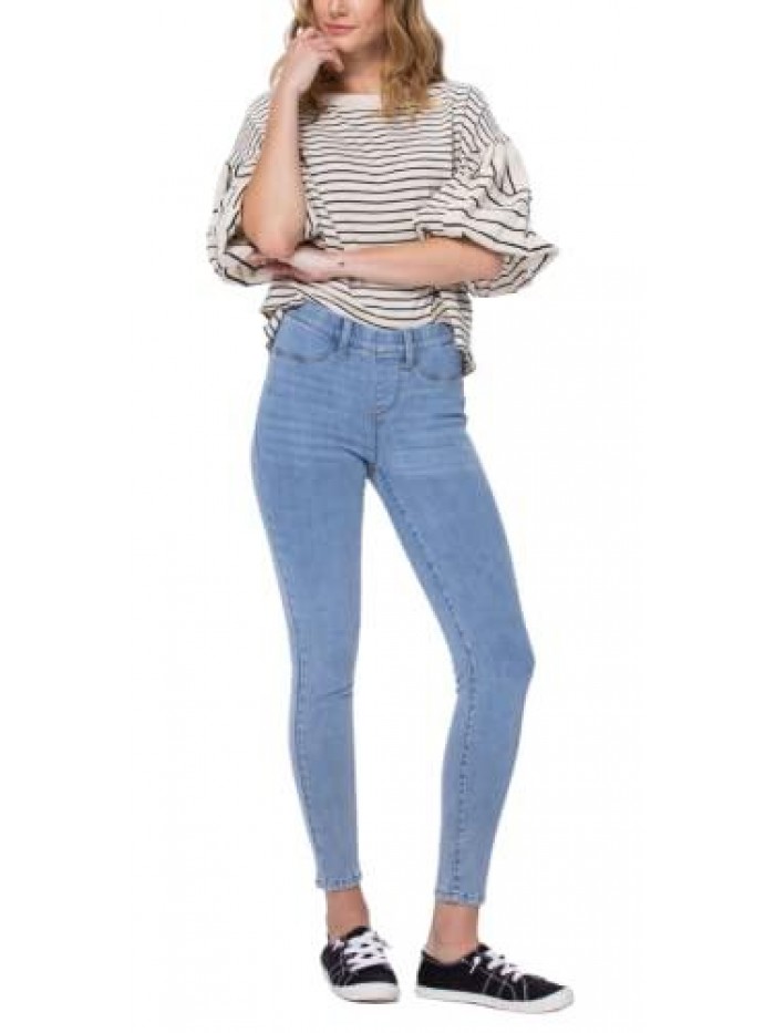 Blue Mid-Rise Pull-On Skinny Jeggings 