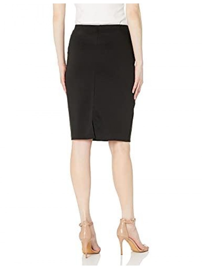 Vixen Women's Below-Knee Pencil Skirt with Back Slit 