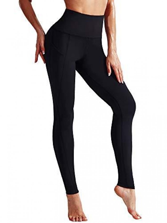 High Waist Running Workout Leggings for Yoga with Pockets 