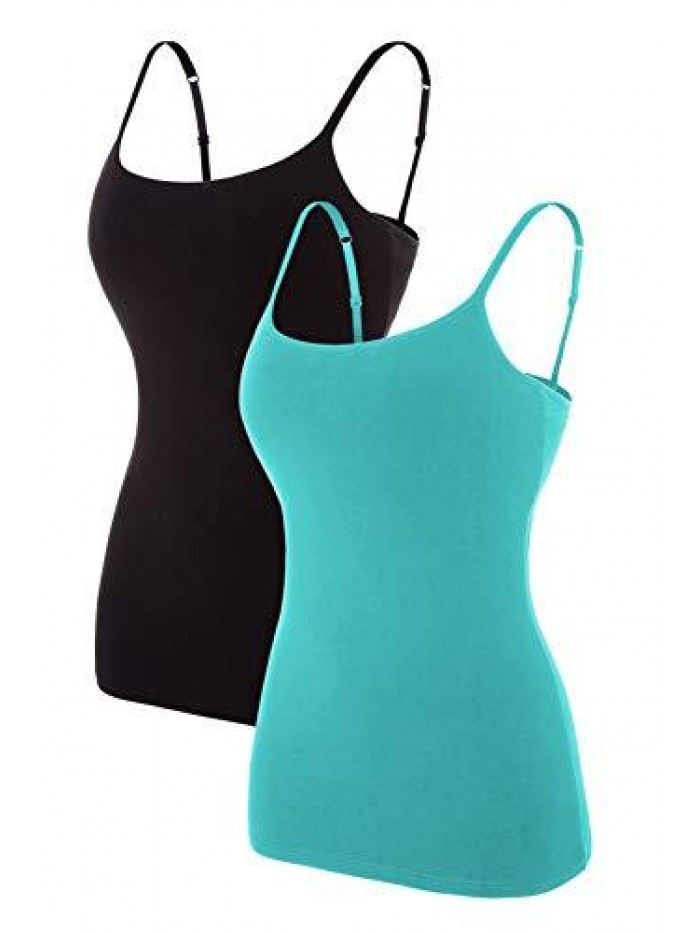 Women's Camisole with Shelf Bra Spaghetti Straps Cami Tanks 