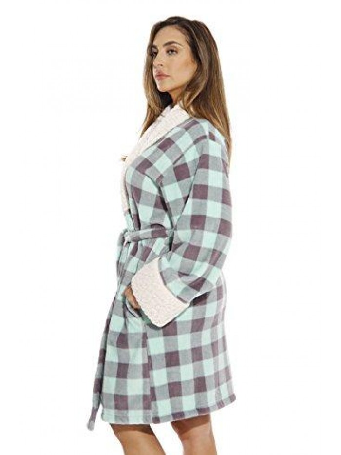 Love Sherpa Trim Plush Robe for Women 