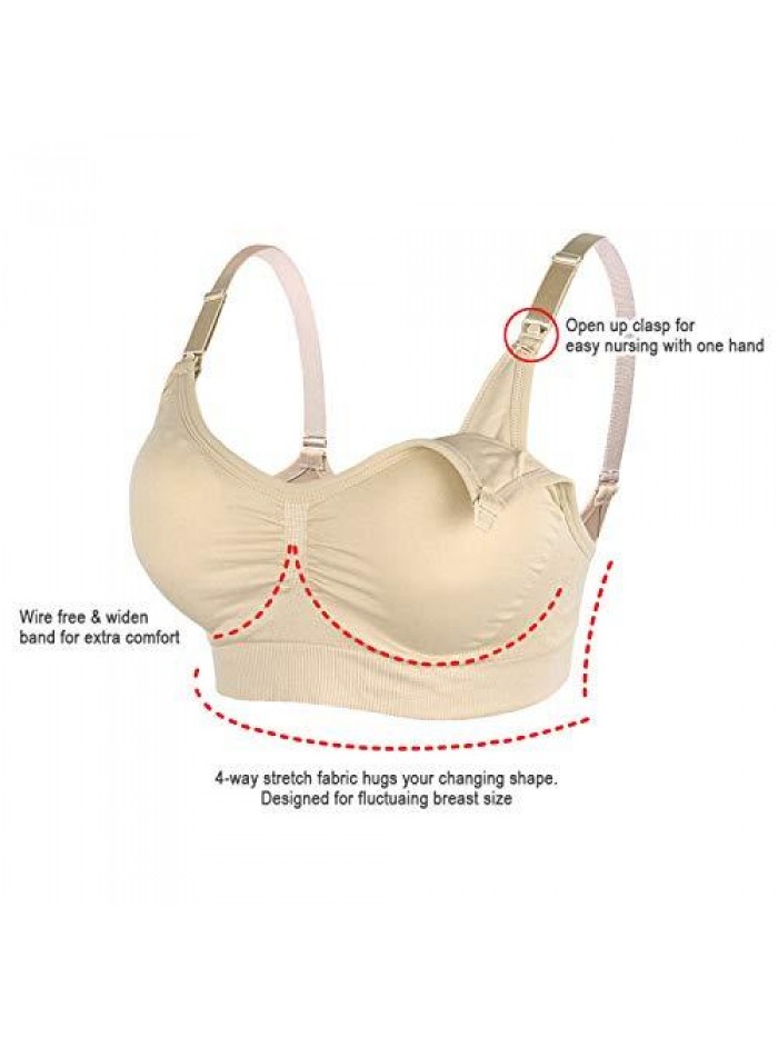 Body Silk Seamless Maternity Nursing Bra with Pads, Extenders & Clips 