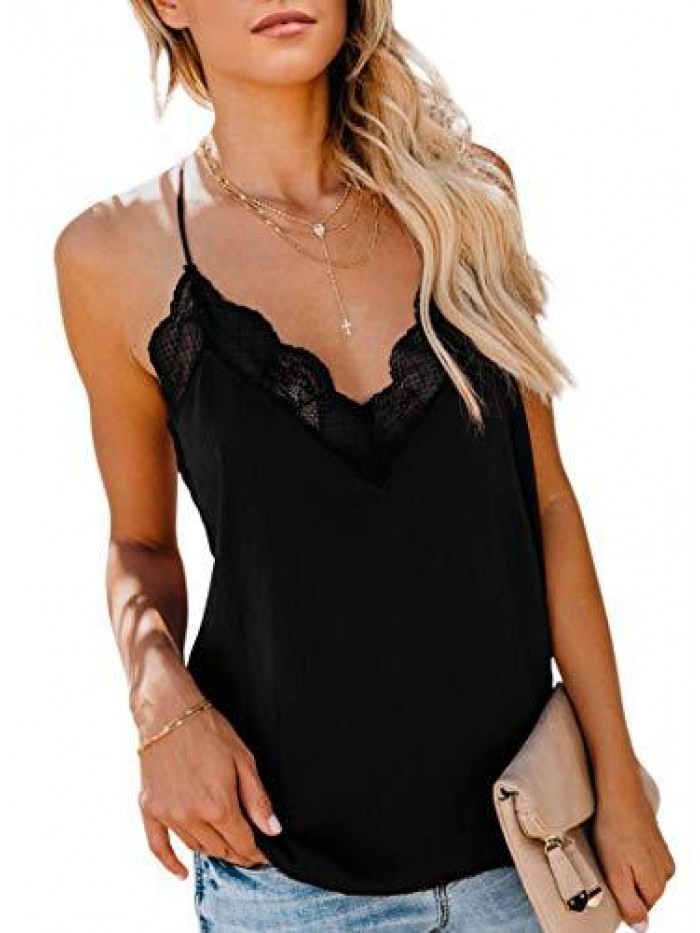 Women Sexy V Neck Casual Sleeveless Cami Tank Top 