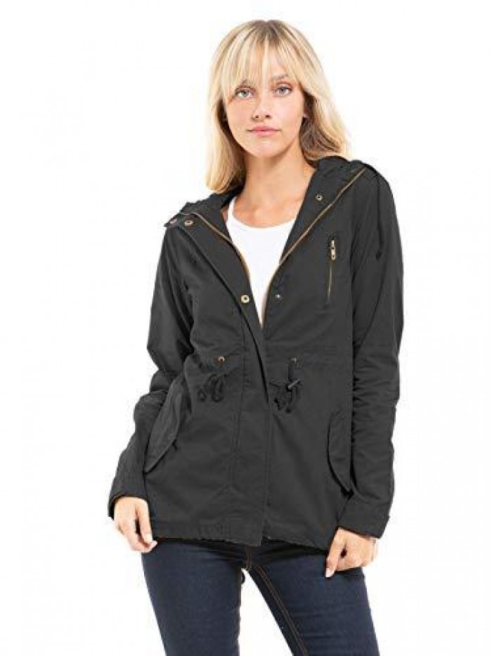 by Olivia Women's Military Anorak Safari Hoodie Jacket 