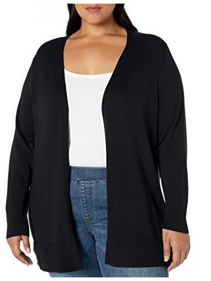 Women's Plus Size Lightweight Open-Front Cardigan Sweater  