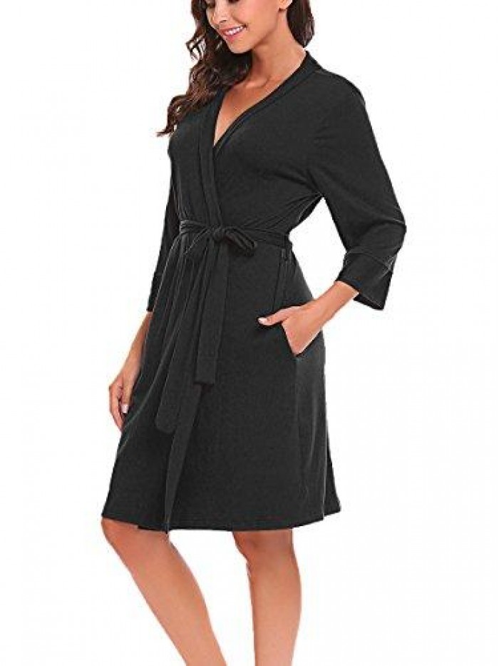 Women Robe Soft Kimono Robes Bathrobe Sleepwear Loungewear Short 