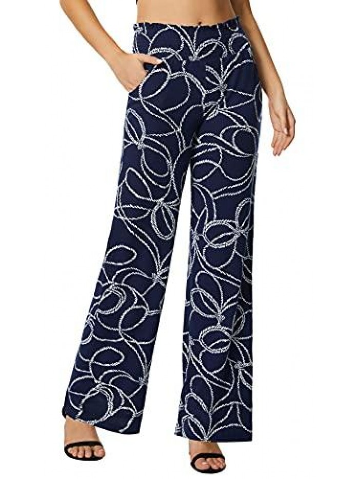 CoCo Women's Boho Palazzo Pants Wide Leg Lounge Pants 