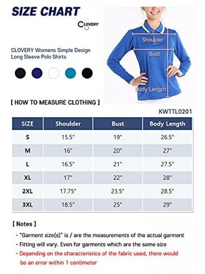 KWTTL0201 Women's Casual Polo 2-Button Long Sleeve Shirt 