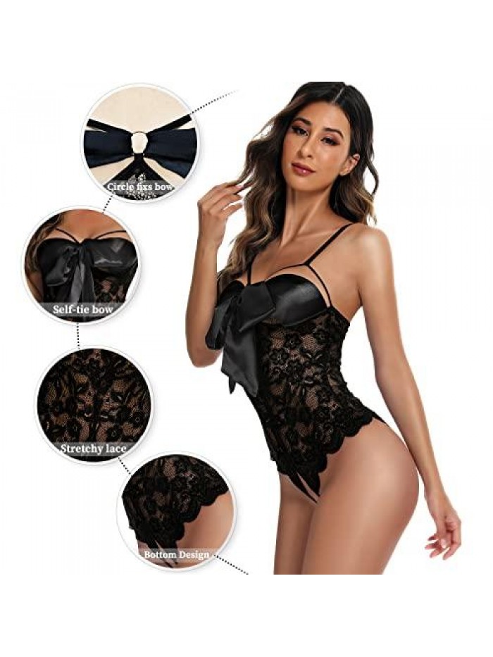 Teddy Lingerie Lace Bodysuit One Piece Babydoll Underwear S-XXL 