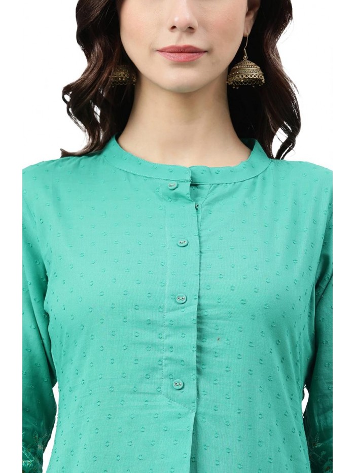 Indian Women's Green Cotton Kurta 