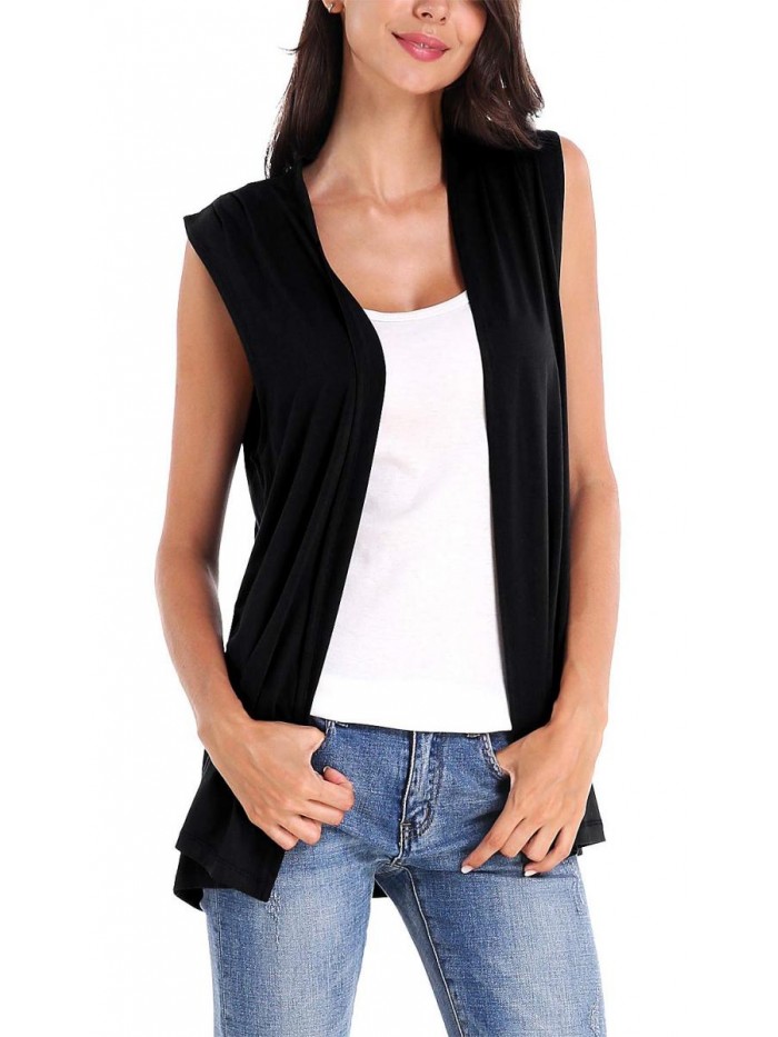 Sleeveless Cardigan Open Front Vest Lightweight Cool Coat 