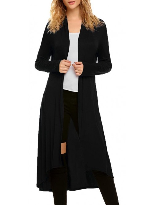 Casual Long Open Front Drape Lightweight Duster Hi...