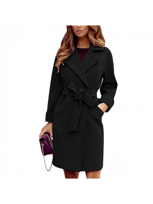 Long Pea Trench Coat for Women, lightweight Dressy...