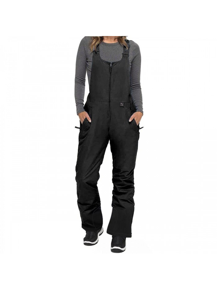 Snow Ski Bib Overalls Windproof Insulated Snowboarding Ripstop Pant 