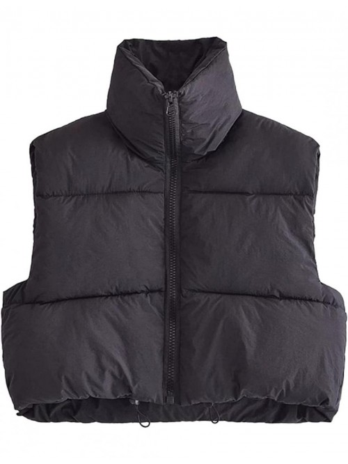 Womens Lightweight Cropped Puffer Vest Winter Stan...