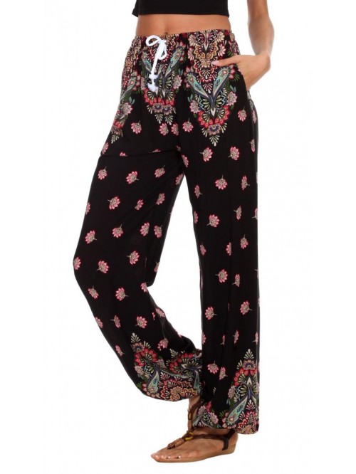 CoCo Women's Floral Print Boho Yoga Pants Harem Pa...