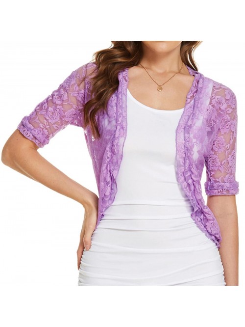 Womens Lace Shrug Bolero Cardigan with Half Sleeve...