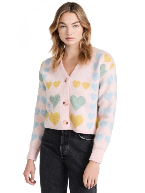 Factory Women's Pastel Heart Cardigan 