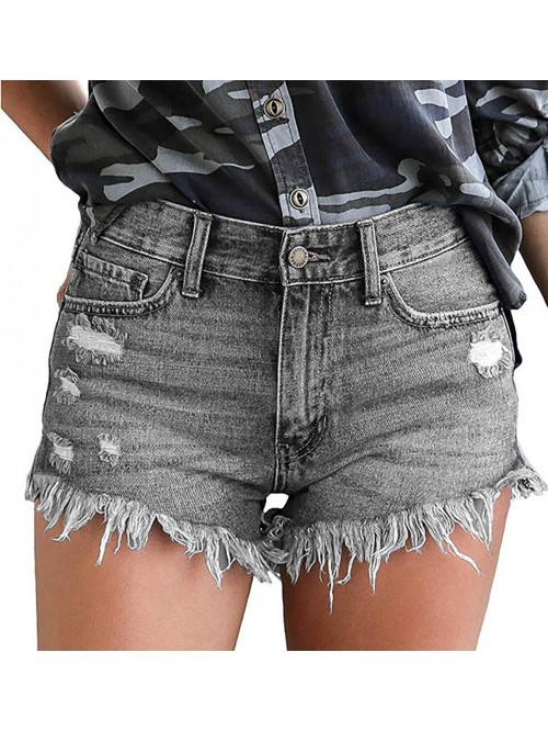 Women's Stretch Jean Shorts Butt Lifting Push Up H...