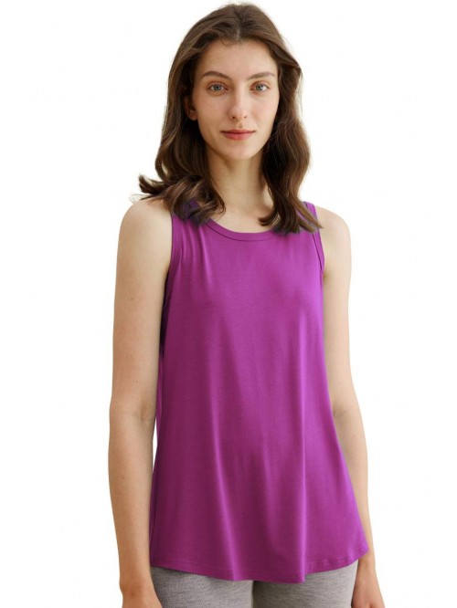 Women's Bamboo Viscose Sleep Tank Top Sleeveless P...