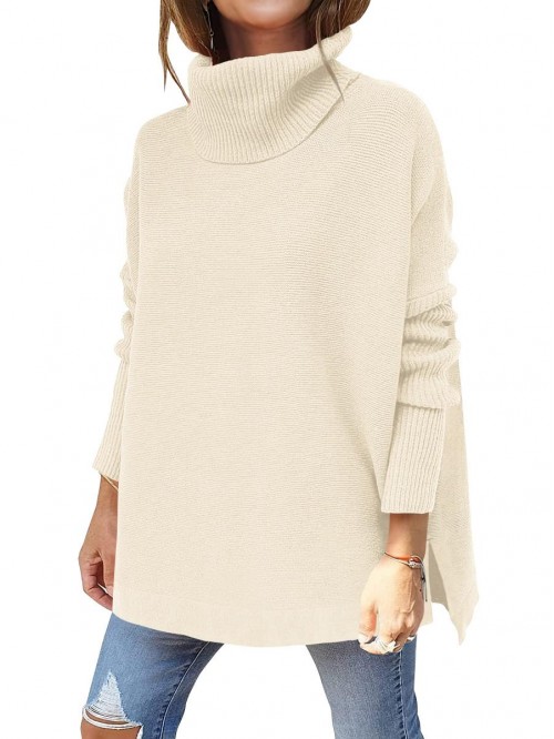 Women's Turtleneck Oversized 2021 Winter Long Batw...