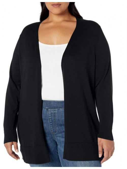 Women's Plus Size Lightweight Open-Front Cardigan ...