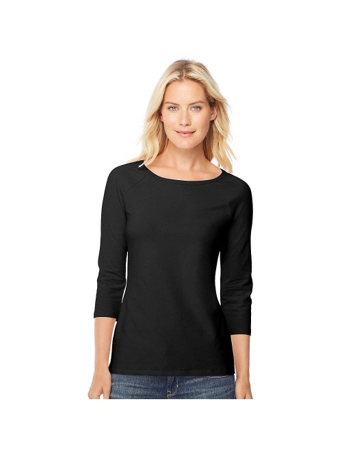 Women's Stretch Cotton Raglan Sleeve Tee 