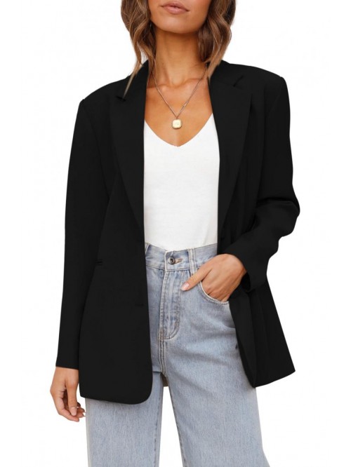 Casual Blazers Long Sleeve Oversized Open Front Bu...