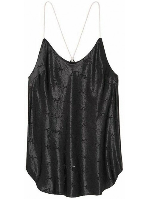 Secret Satin Racerback Cami Pajama Top Color Black...