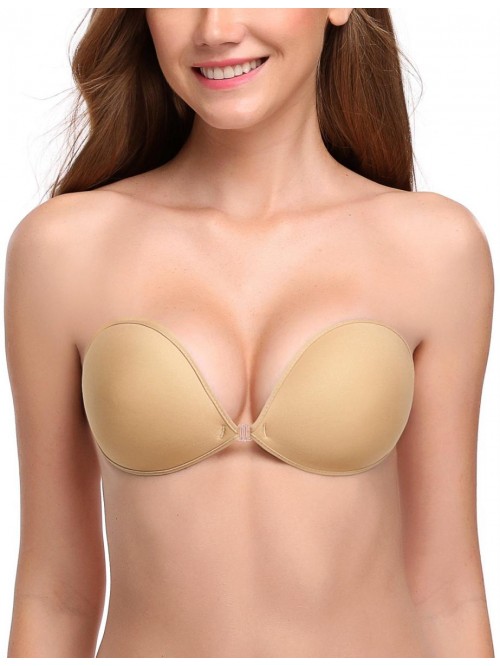 Adhesive Bra Reusable Strapless Self Silicone Push...