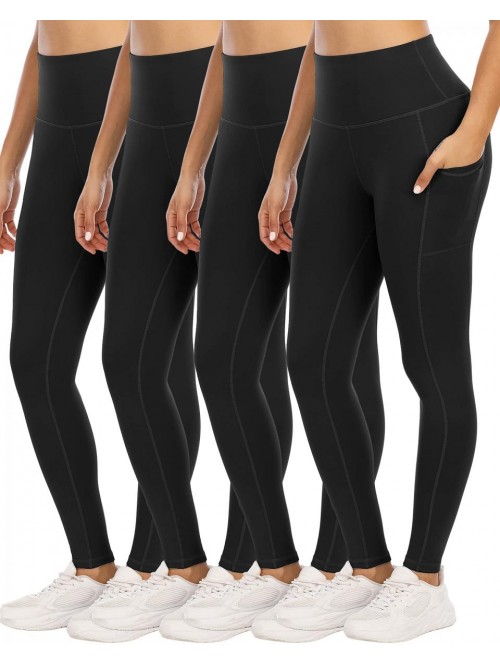 4 Pack Leggings with Pockets for Women,High Waist ...