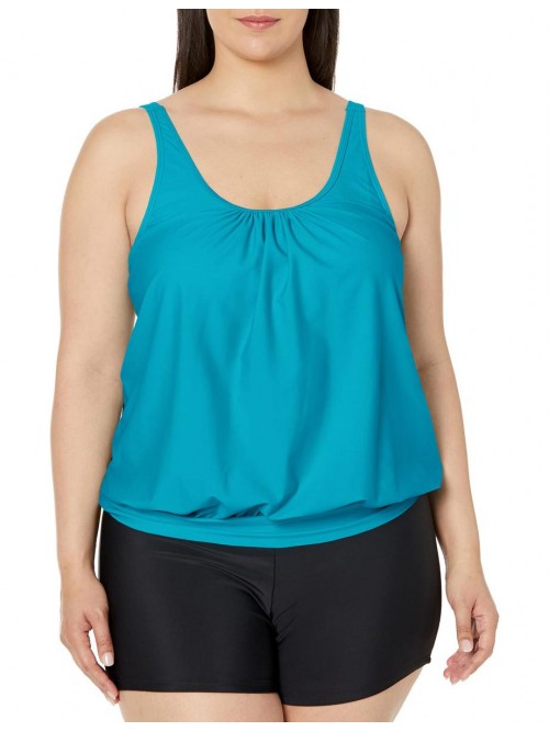 Plus Size Tankini Swimsuits for Women Blouson Tank...